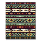 Earth Tones Tribal Geometric Stripe Rug