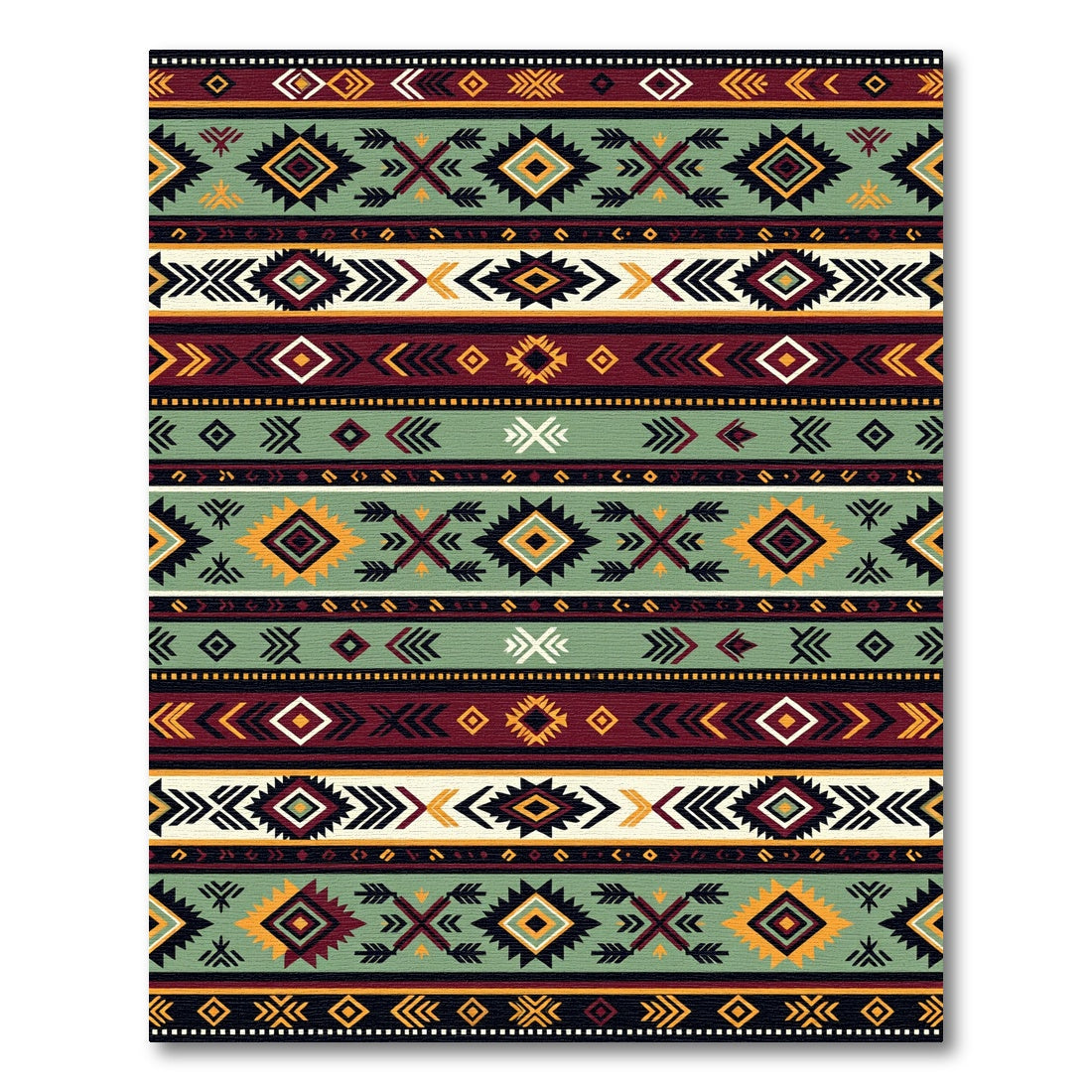 Earth Tones Tribal Geometric Stripe Rug