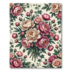 Romantic Pink Peony Floral Garden Rug