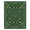 Elegant Gold Floral Vine Medallion Rug