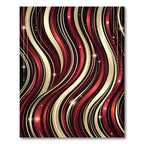 Crimson Gold Deep Wave Ribbons Rug