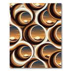 Retro sunset roundels flowing pattern Rug