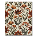 Terracotta Autumn Floral Botanical Illustration Rug