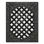 Ornate Black Intersecting Lattice Rug
