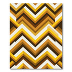 Golden Chevron Retro Geometric Rug