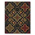 Ornate Black Gold Red Arabesque Rug