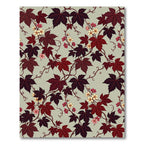 Dark Crimson Maple Leaf Floral Vine Rug