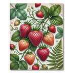 Romantic Strawberry Botanical Orchard Illustration Rug