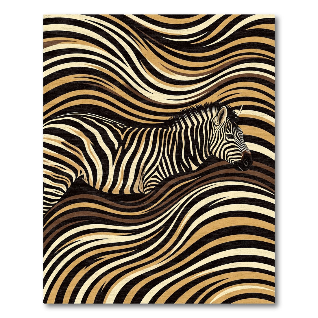Earthy Zebra Stripe Abstract Flowing Rug