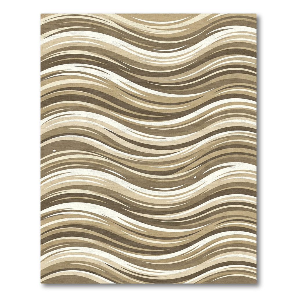 Neutral Earthy Tone Wavy Stripe Rug