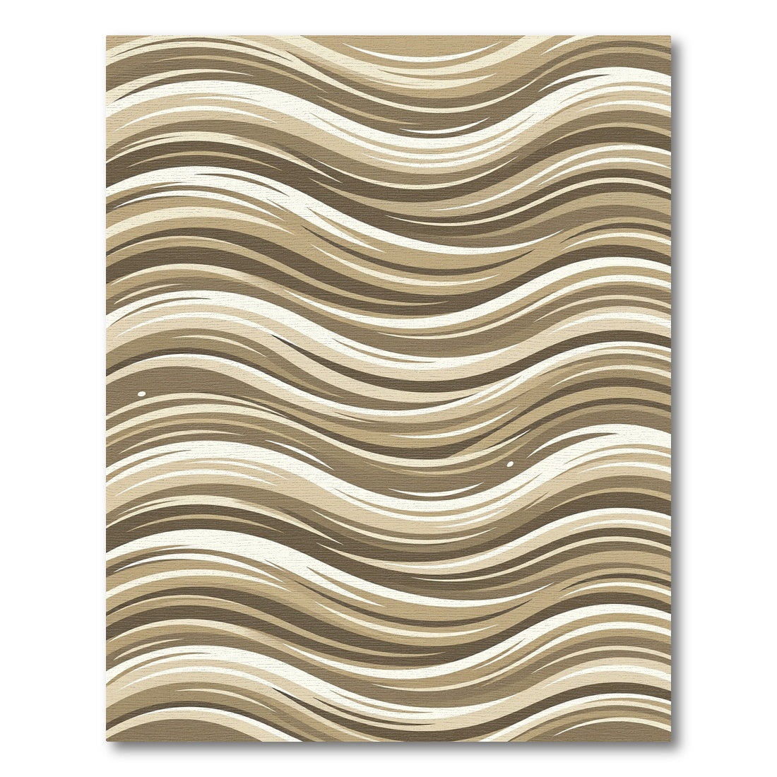 Neutral Earthy Tone Wavy Stripe Rug