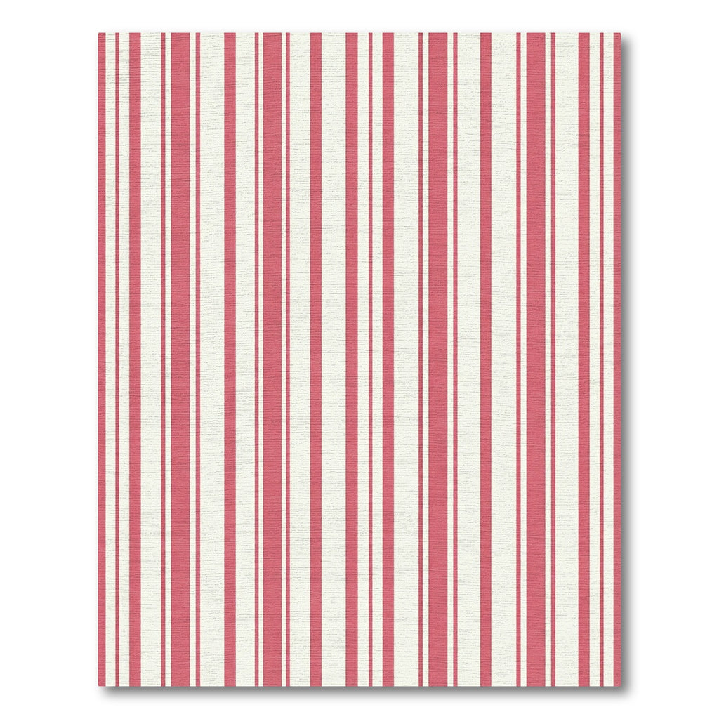 Classic Crimson and Cream Vertical Stripe Rug