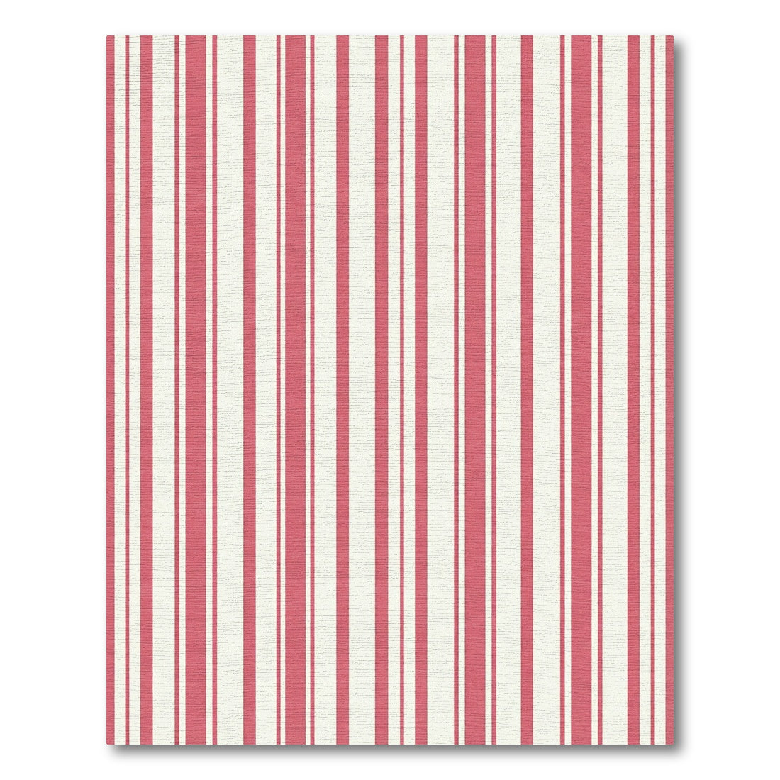 Classic Crimson and Cream Vertical Stripe Rug