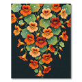 Vibrant Orange Nasturtium Botanical Statement Rug