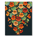Vibrant Orange Nasturtium Botanical Statement Rug