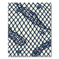 Navy Blue Coastal Net with Starfish and Shells Rug