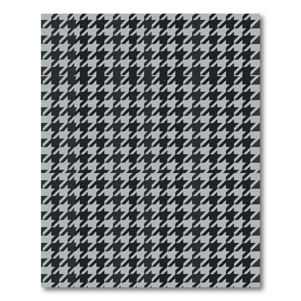 Classic Houndstooth Black Gray Rug