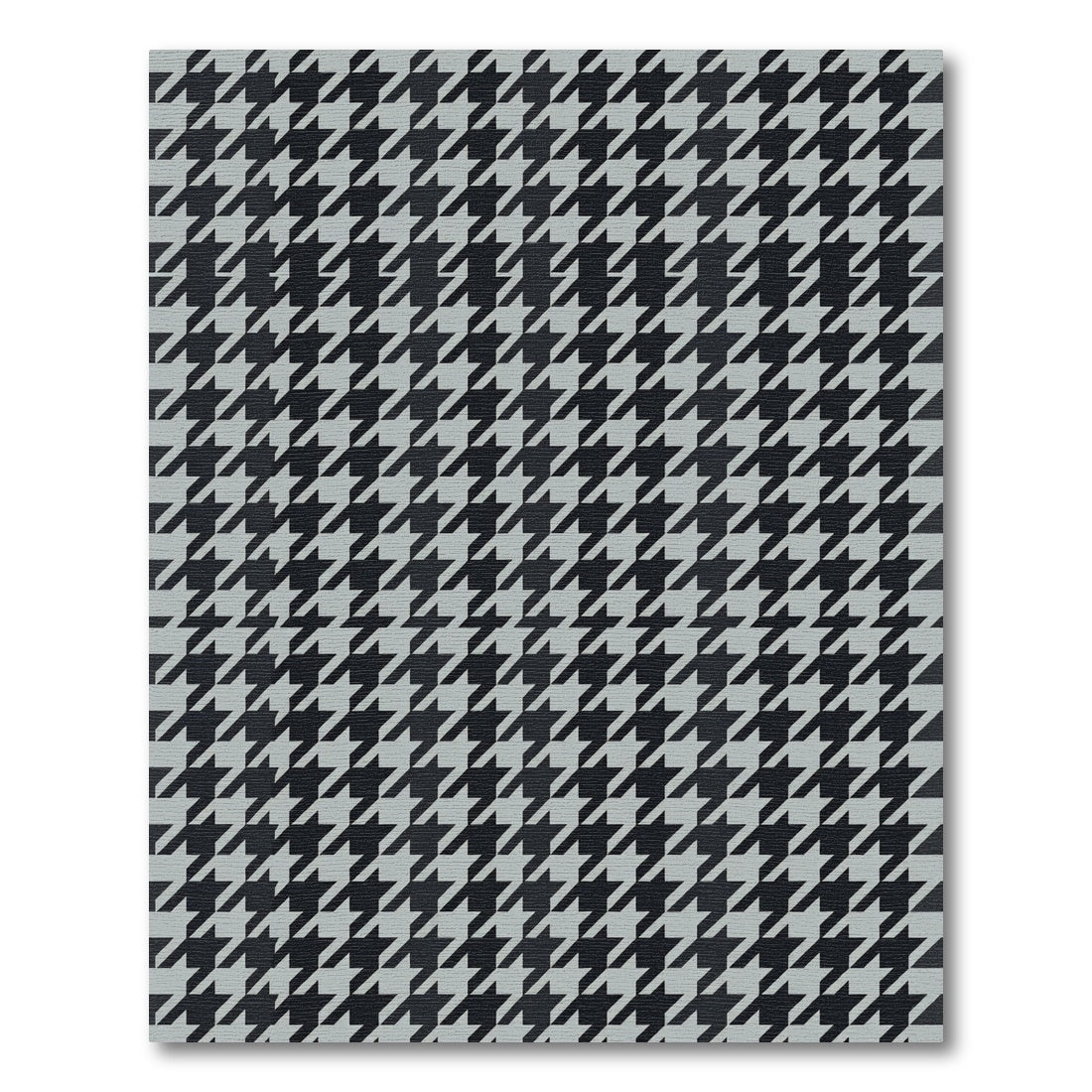 Classic Houndstooth Black Gray Rug
