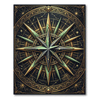 Gold Celestial Compass Navigational Star Rug