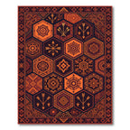 Hexagonal Amber Geometric Tribal Medallions Rug