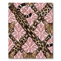 Pink Chain Cheetah Print Medallion Rug