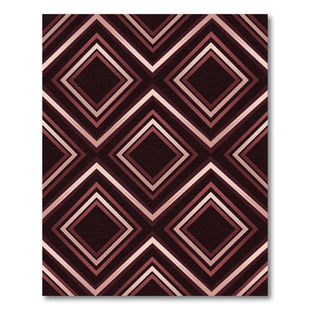 Dark Espresso Geometric Diamond Grid Rug