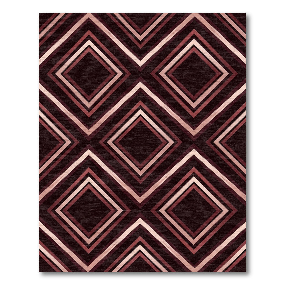 Dark Espresso Geometric Diamond Grid Rug