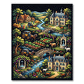 Charming Carriage Landscape Garden Art Rug