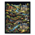 Charming Carriage Landscape Garden Art Rug
