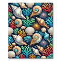 Vibrant Oceanic Coral Reef Nautical Seashell Rug