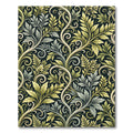 Elegant Sage and Gold Botanical Flourish Rug