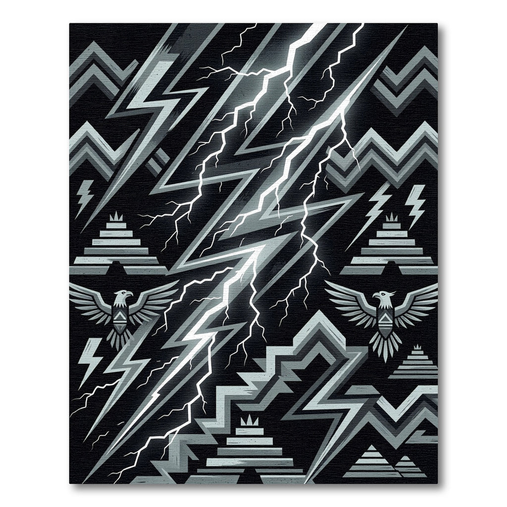 Monochromatic Lightning Eagle Pyramid Rug