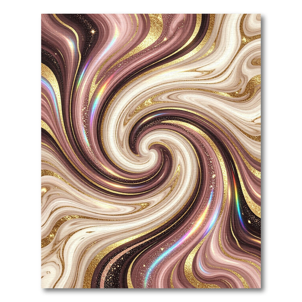 Rose Gold Swirl Agate Glitter Rug
