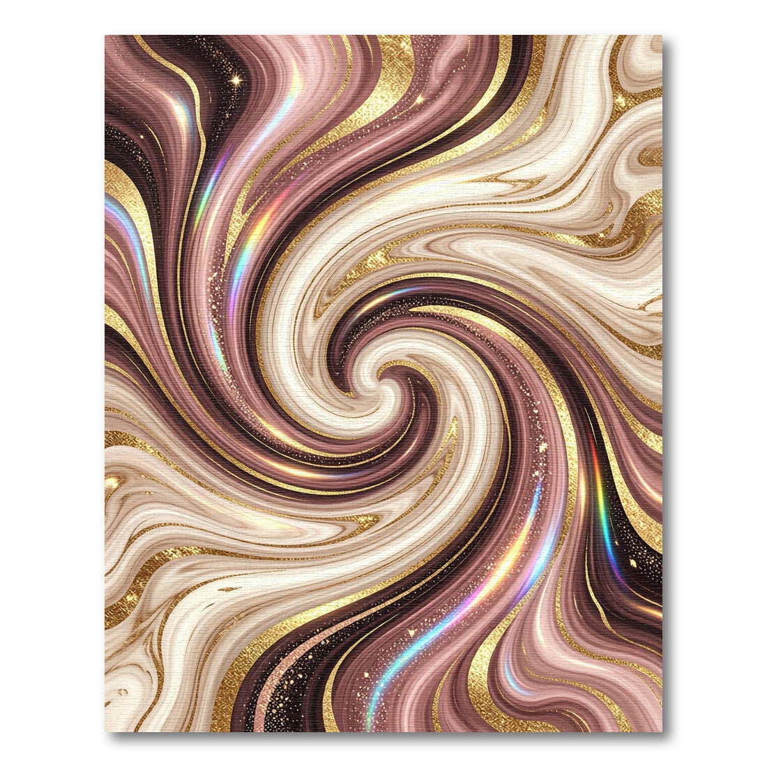 Rose Gold Swirl Agate Glitter Rug