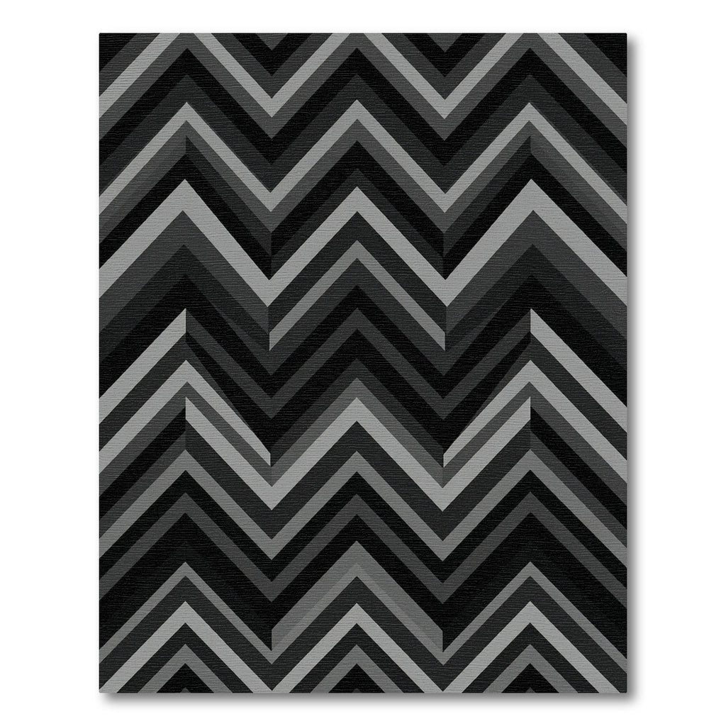 Monochromatic Chevron Zig Zag Composition Rug