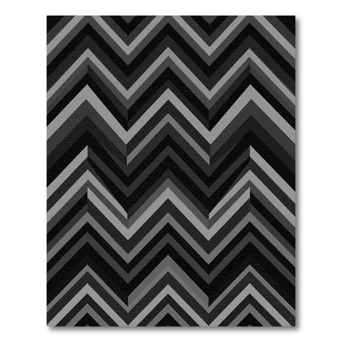Monochromatic Chevron Zig Zag Composition Rug