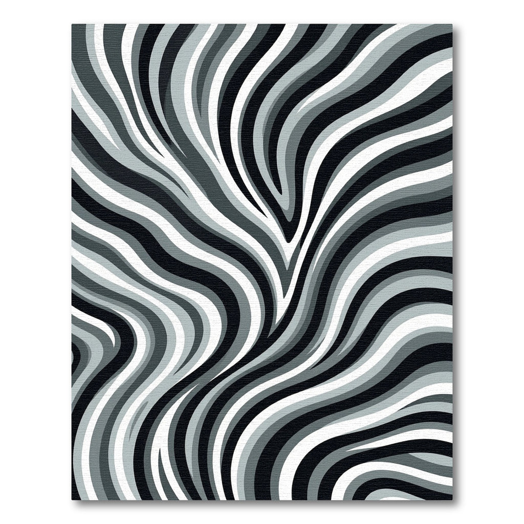 Contrasting Greyscale Flowing Lines Rug