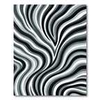 Contrasting Greyscale Flowing Lines Rug