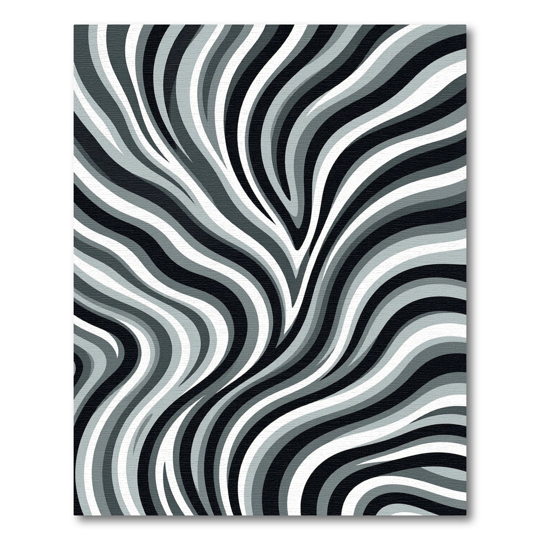 Contrasting Greyscale Flowing Lines Rug