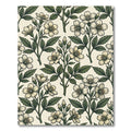 Vintage Cream Botanical White Blossom Floral Rug