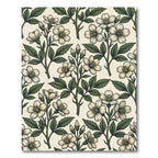 Vintage Cream Botanical White Blossom Floral Rug