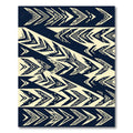 Navy Cream Geometric Chevron Graphic Rug