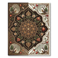 Dark Chocolate Floral Pomegranate Medallion Rug