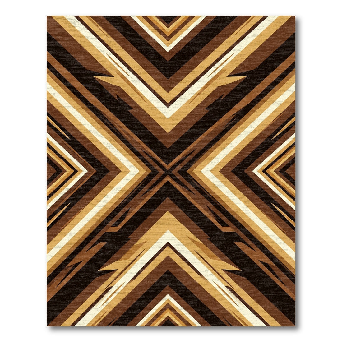 Bold Earthy Zigzag Chevron Rug