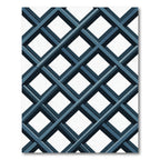 Navy Blue Intersecting Grid Lattice Rug