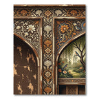Brown Floral Archway With Birds Rug