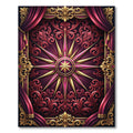 Opulent Crimson Gold Radiant Star Tapestry Rug