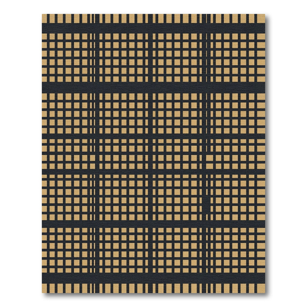 Rustic Tan Grid Lines Rug