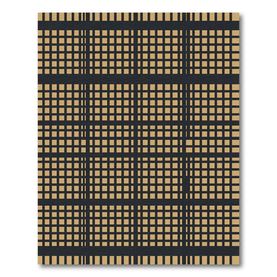 Rustic Tan Grid Lines Rug
