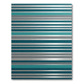 Teal Gray Silver Horizontal Stripe Rug